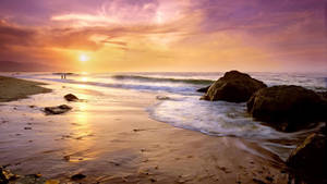 Malibu Postcard-like Beach Wallpaper