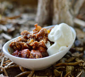 Mammee Apple Plantain Dessert With Coconut Topping Wallpaper