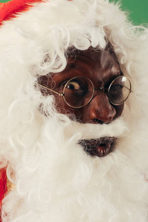 Man In Santa Outfit Funny Christmas Wallpaper