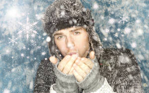 Man In Snow Wallpaper