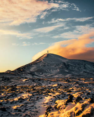 Man On A Hill Nature Scenery Wallpaper