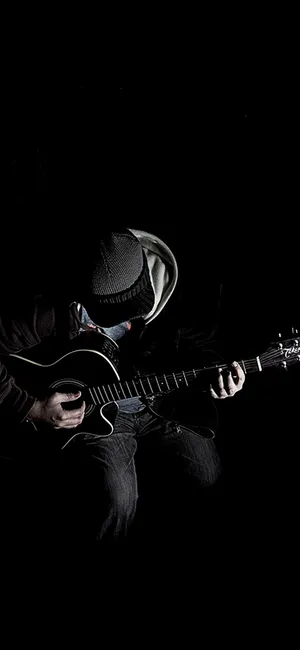 Man Playing Guitar Iphone Dark Wallpaper