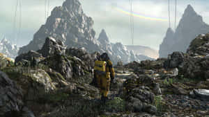 Man Rocky Area Death Stranding Pc Wallpaper