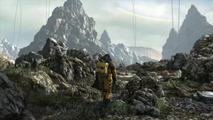 Man Rocky Area Death Stranding Pc Wallpaper