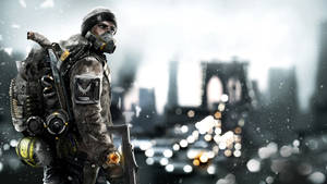 Man Wearing Gas Mask The Division 4k Wallpaper