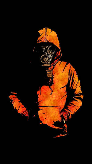 Man Wearing Jacket Orange Phone Wallpaper