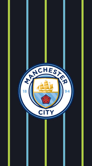 Manchester City With Long Stripes Iphone Wallpaper