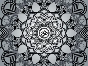 Mandala Black And White Wallpaper