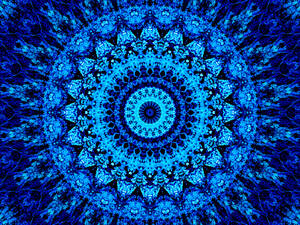 Mandala Blue Circle Pattern Wallpaper