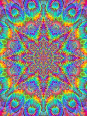 Mandala Neon Kaleidoscope Wallpaper