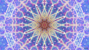 Mandala Orange And Purple Art Wallpaper