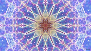 Mandala Orange And Purple Art Wallpaper