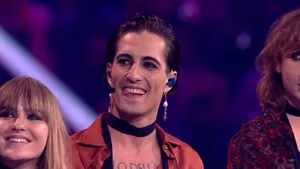 Maneskin Focused Photograph Of Damiano Wallpaper