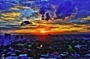 Manila City Sunset Wallpaper