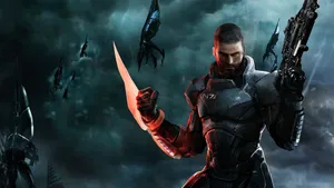Manshep With Weapon Mass Effect 3 Wallpaper