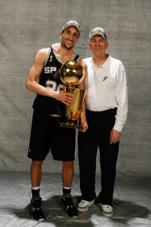 Manu Ginobili With Coach Gregg Wallpaper