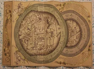 Marauders Map With Circular Design Wallpaper