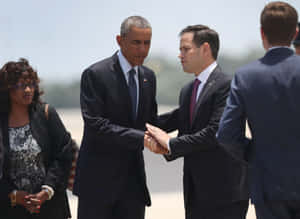 Marco Rubio With Former President Barrack Obama Wallpaper