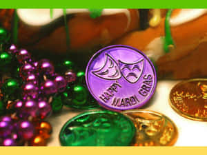 Mardi Gras Token Coins And Beads Wallpaper