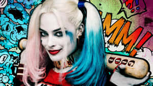 Margot Robbie Harley Quinn Colorful Art Wallpaper