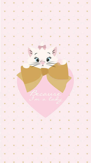 Marie Cat On Heart Wallpaper