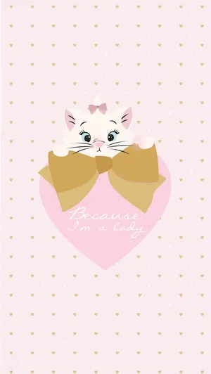 Marie Cat On Heart Wallpaper