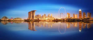 Marina Bay Sands Blue Night Sky Wallpaper