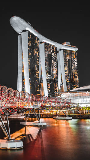 Marina Bay Sands Night Black Buildings Wallpaper