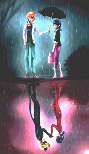 Marinette And Adrien, From The Popular Nickelodeon Show, Miraculous Ladybug. Wallpaper