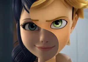 Marinette And Adrien Share A Romantic Moment Wallpaper
