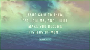 Mark 1:17 Bible Verse Laptop Wallpaper
