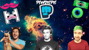 Markiplier With Pewdiepie And Jacksepticeye Wallpaper