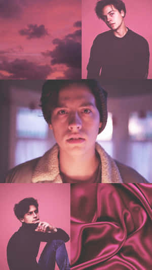 Maroon Aesthetic American Actor Cole Sprouse Wallpaper