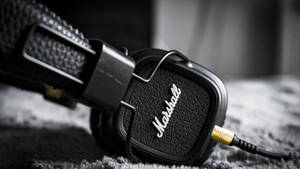 Marshall Headphone On Fur Fabric Wallpaper