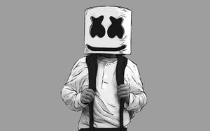 Marshmello Wears Their Iconic Helmet In This Unique Monochrome Artwork Wallpaper