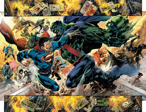 Martian Manhunter Fighting Superman Wallpaper