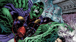 Martian Manhunter Punching Enemy Wallpaper