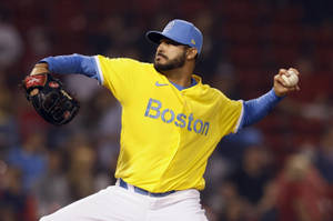 Martin Perez Yellow Boston Jersey Wallpaper