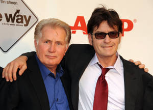 Martin Sheen And Charlie Sheen Aarp Film Festival Wallpaper