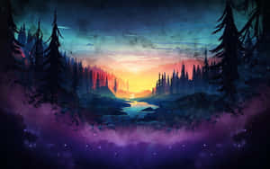 Marvel At Nature's Grandeur With A Mountain Sunset Wallpaper