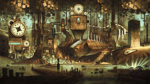 Marvel At The Sight Of This Vast Steampunk Fantasy City Wallpaper