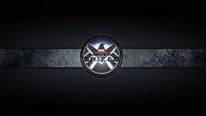 Marvel Black And White Shield Logo Wallpaper