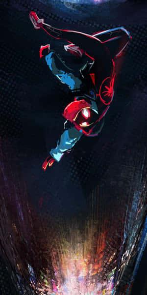 Marvel Character Illustration Spider Man Miles Morales Iphone Wallpaper