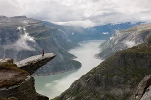 Marvelous View Of Trolltunga Rock, Norway Wallpaper