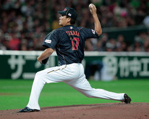 Masahiro Tanaka Wearing Black Jersey Wallpaper