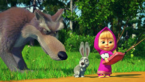 Masha And The Bear Big Bad Wolf Wallpaper