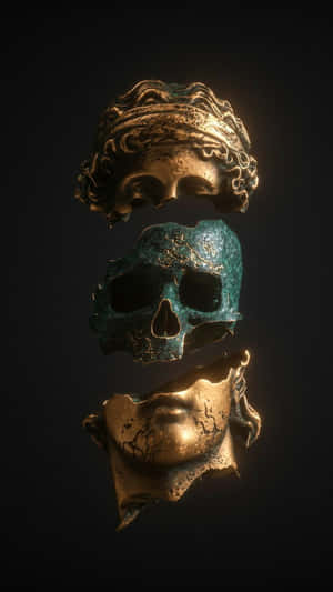 Mask Black And Gold Aesthetic Wallpaper