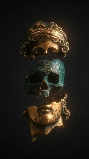 Mask Black And Gold Aesthetic Wallpaper
