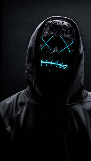 Mask Boy Black Creepy Sewed Smile Wallpaper