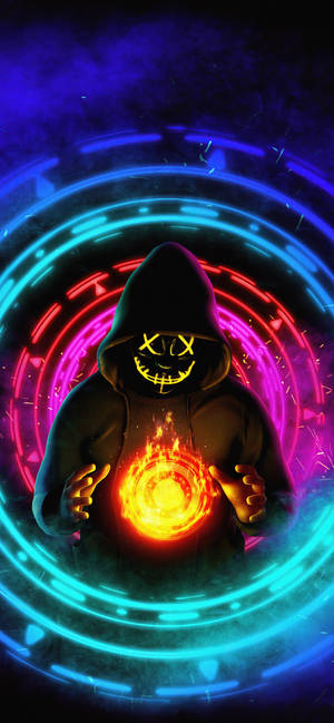 Masked Man Fire Chakra Wallpaper